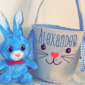 Personalized Easter Basket and personalized bunny